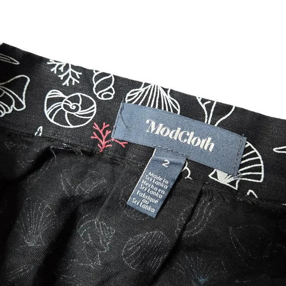 Modcloth Seashell Print Button Front Skirt - Picture 3 of 5